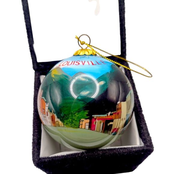 Vintage Louisville Reverse Painted Blown Glass Ball Ornament Art Studio Company - Picture 3 of 16